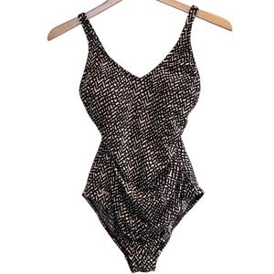 🌈 6/$60 Speedo One Piece Bathing Suit Size 10 Tan Brown Black